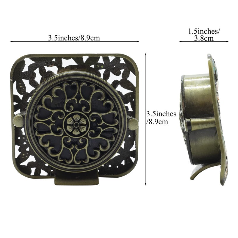 Pewery Decorative Mini Table Clock  Vintage Metal Silent Analog Clock Quartz Battery Operated Table Top Clock for Living Room Decor Shelf - Image 2